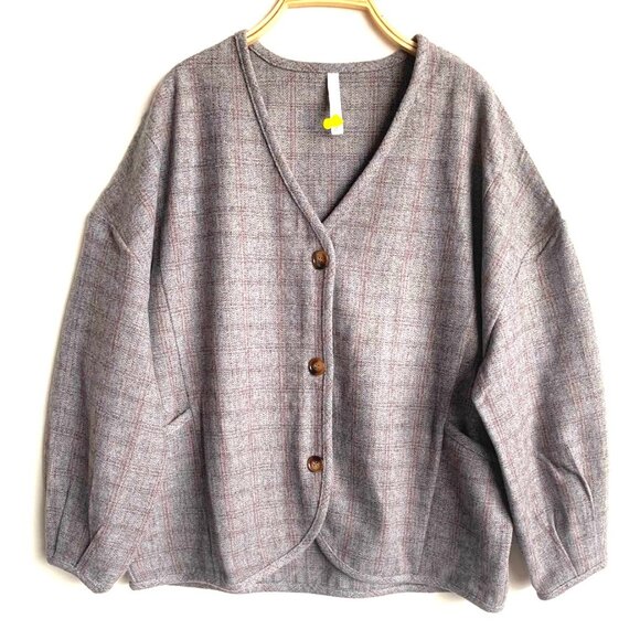 Japanese Brand "Lupilien" Alpaca Button Jacket Women - Loose Fit - One Size - Picture 1 of 6